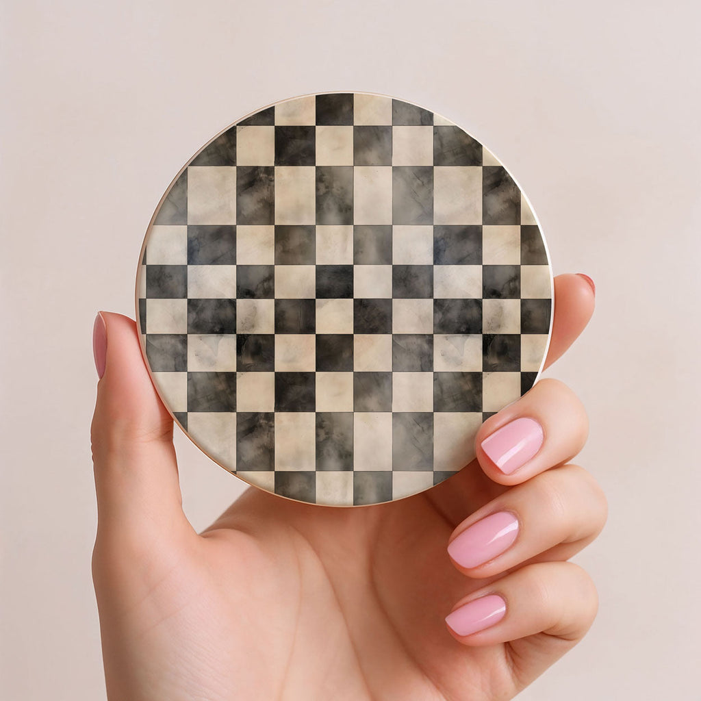 Courtly Check Ceramic Coasters - 6 Styles | Single or Full Set of 6
