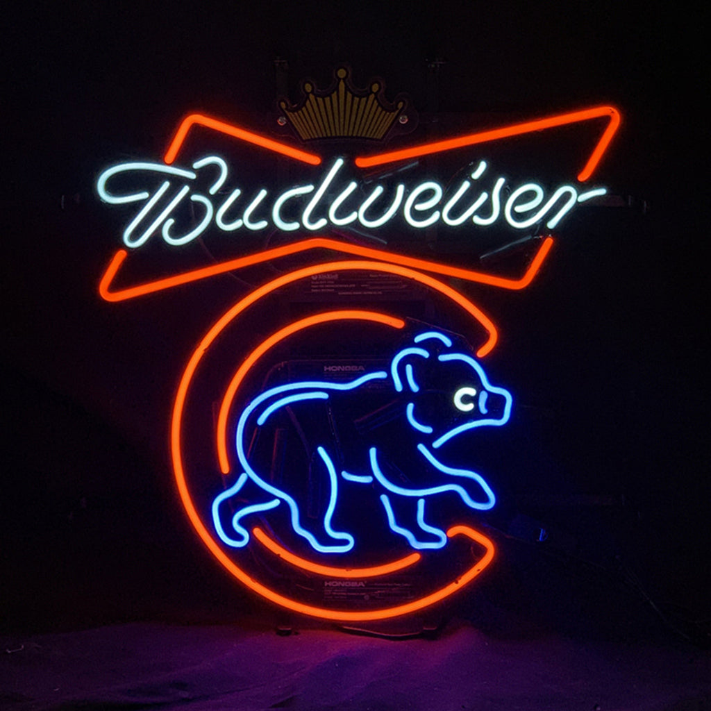 Chicago Cubs Budweiser Crown Neon Sign