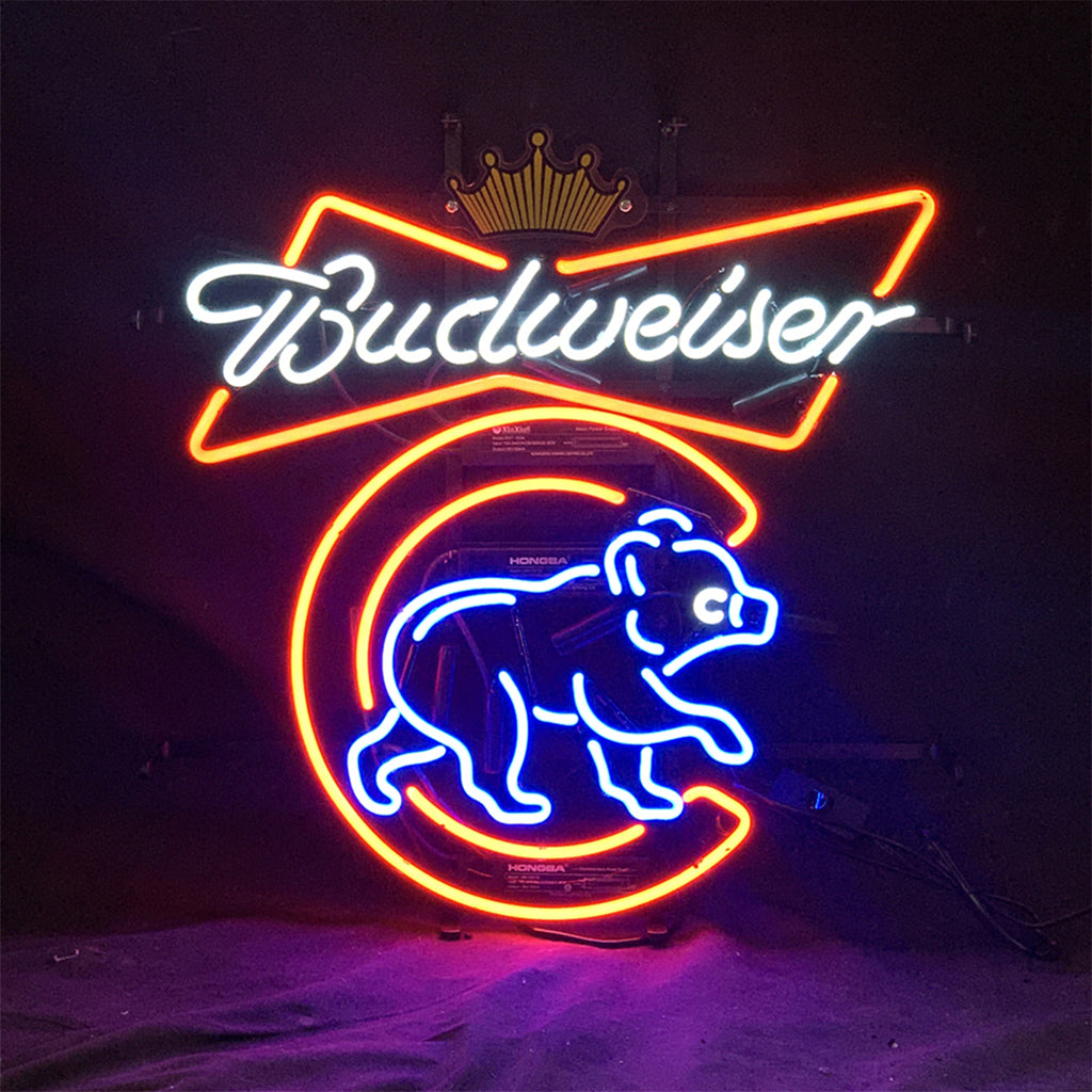 Chicago Cubs Budweiser Crown Neon Sign