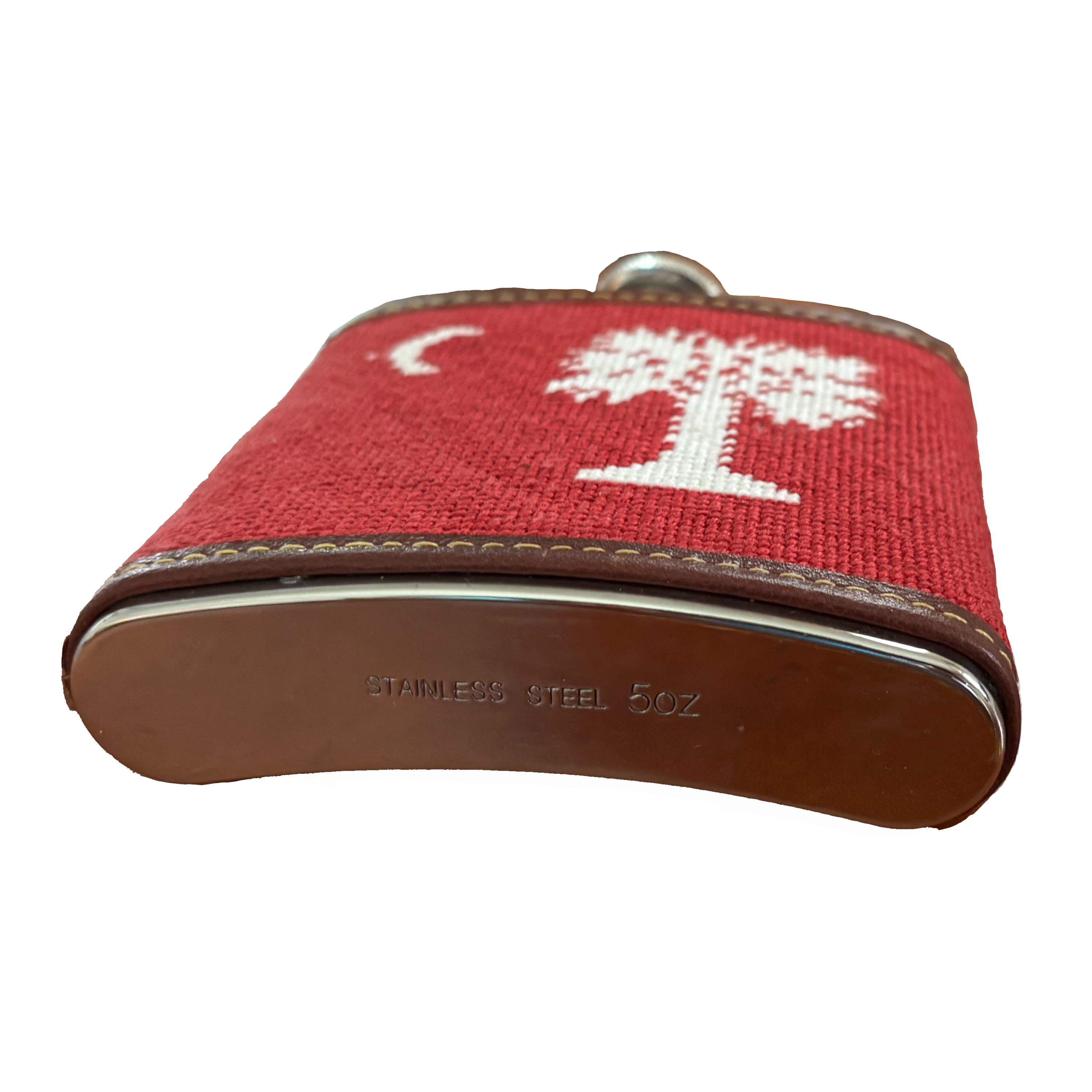The Citadel Big Red Needlepoint Flask - 5 oz | Hand-Stitched | Officially Licensed