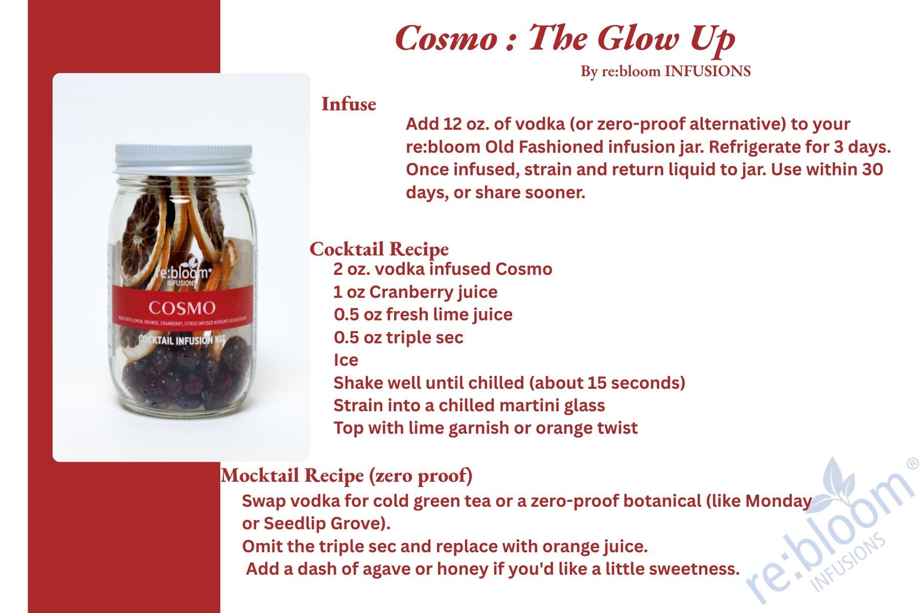 Cosmo Cocktail Infusion Kit – Handcrafted Cranberry Citrus Infusion