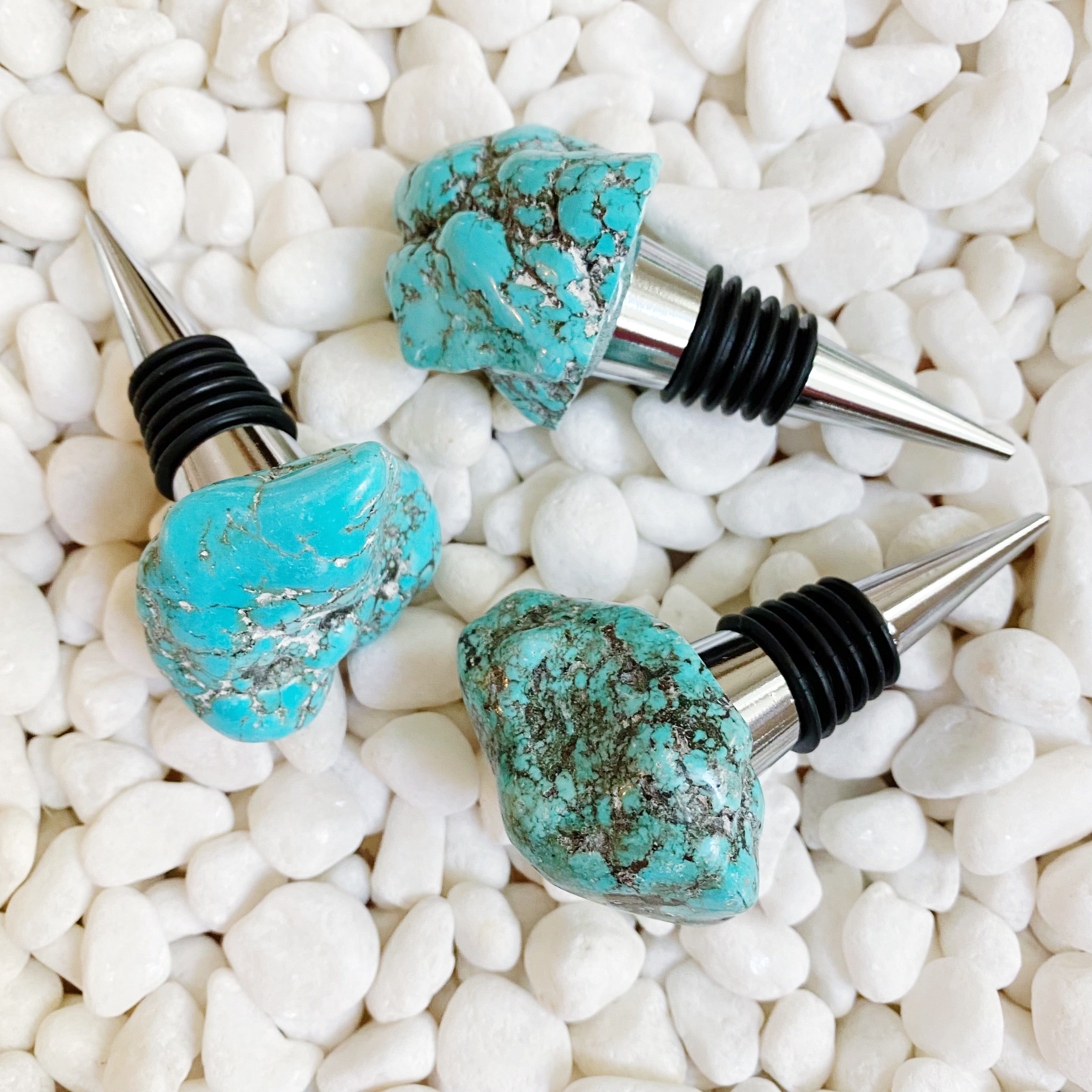 Natural Stone Wine Stopper - Semi-Precious Gemstone | 6 Stones