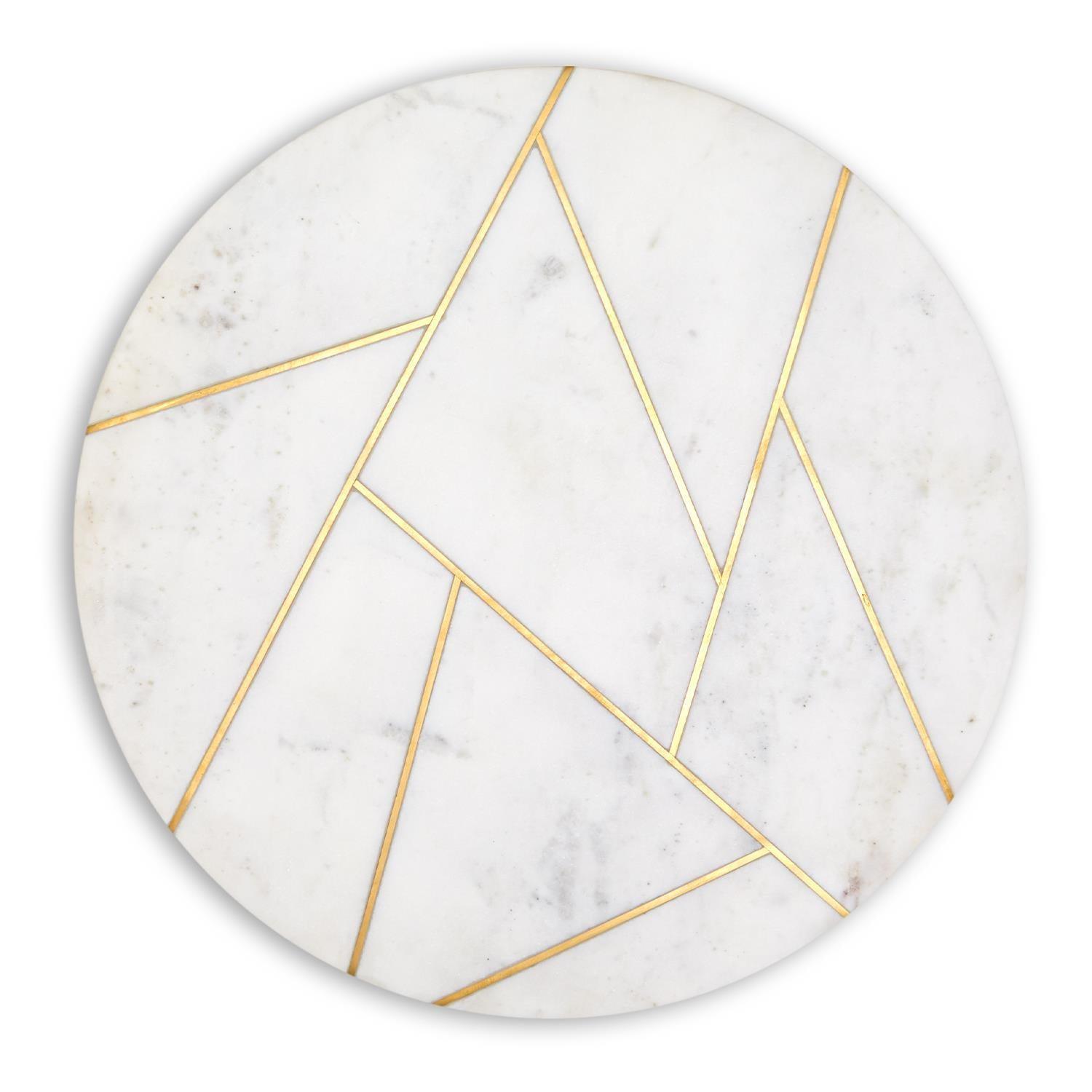 Marble & Gold Lazy Susan – 18" Rotating Charcuterie & Entertaining Board