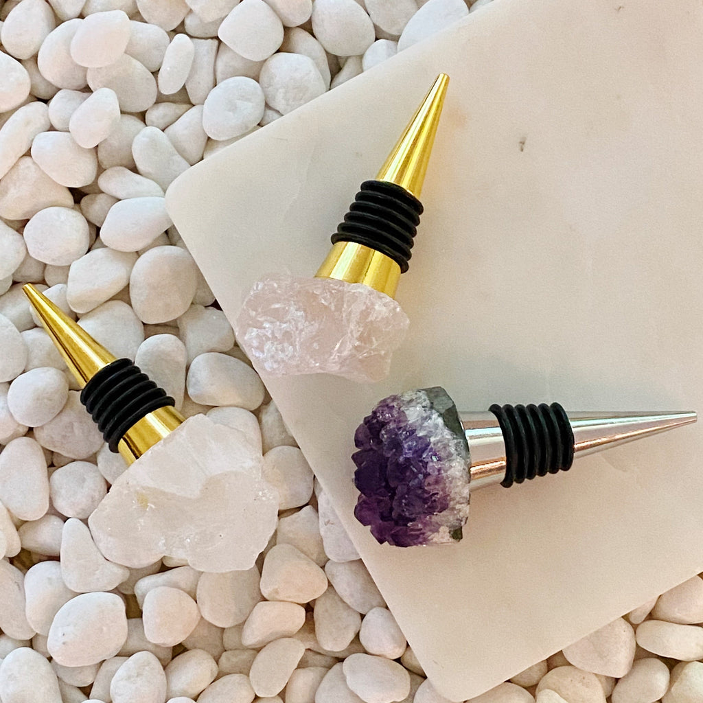 Natural Stone Wine Stopper - Semi-Precious Gemstone | 6 Stones