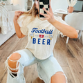 Football & Beer Retro Graphic T-Shirt – Game Day Comfort Colors Tee