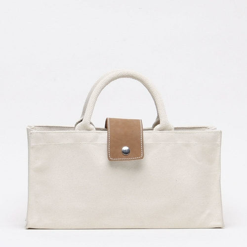 Carmel Single Bottle Wine Bag – Heavyweight Cotton Canvas with Leather Closure