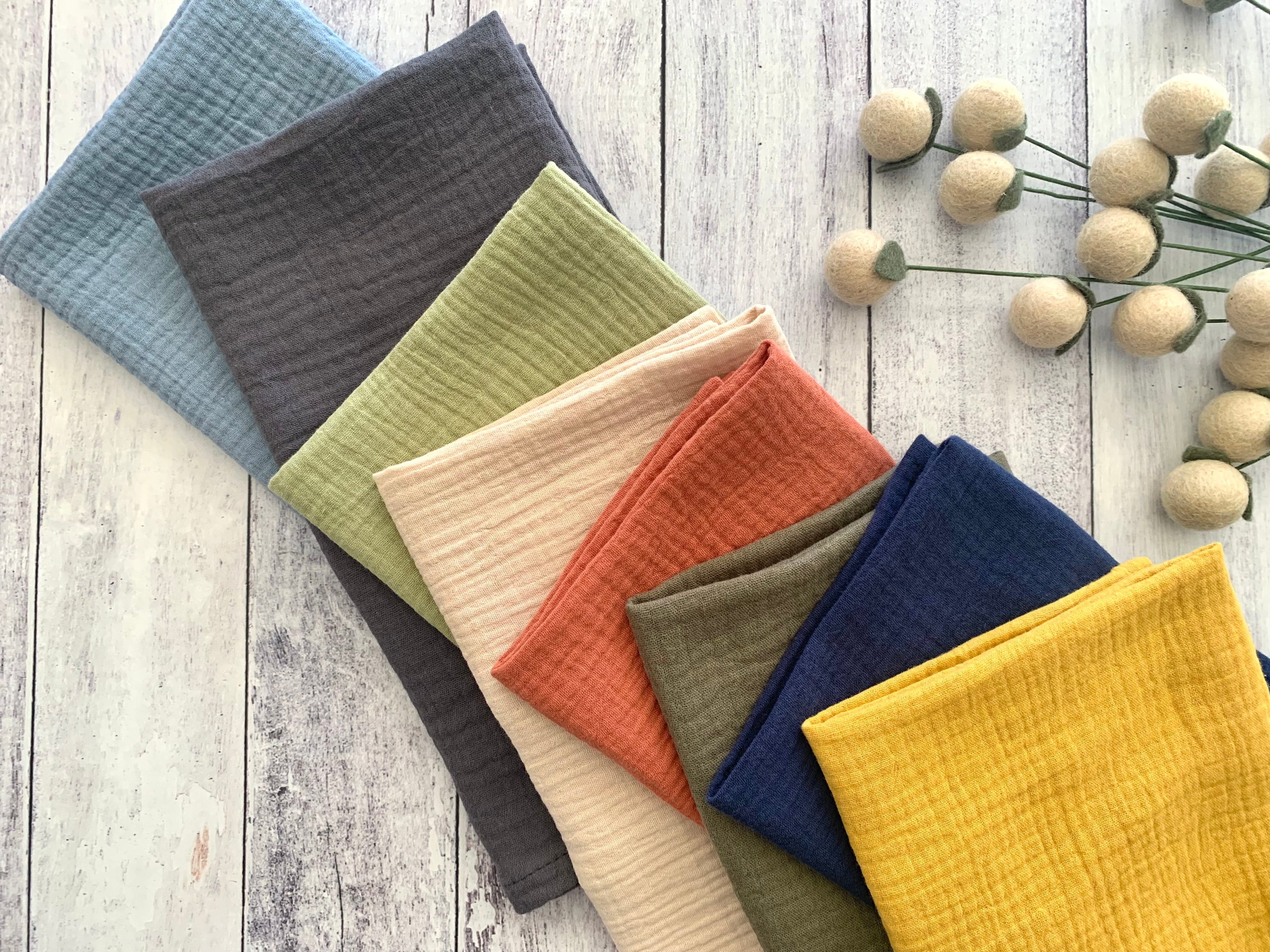 Cotton Crinkle Cloth Napkins -  Set of 4 | 8 Colors