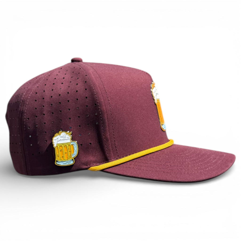 Cold One Golf Hat with Magnetic Ball Marker — Snapback Cap