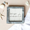 "Nauti" Wooden Wall Sign – 5x5" Nautical Pun Home Bar Decor