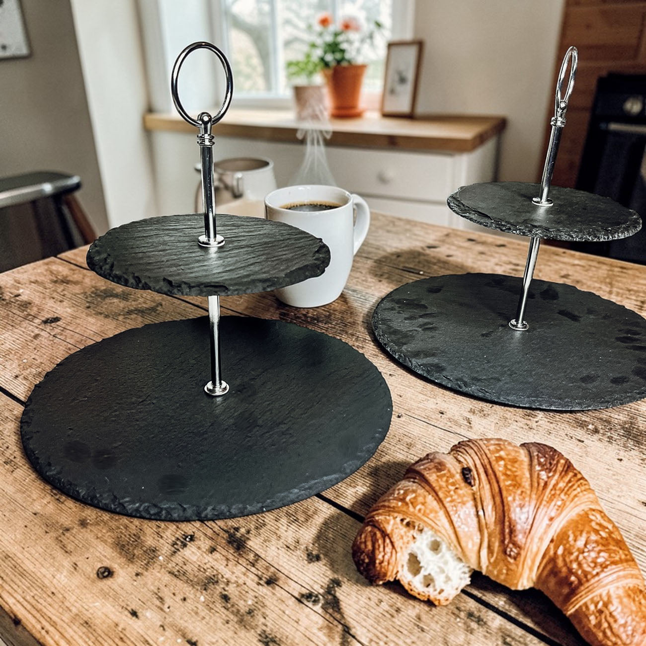 Two-Tier Slate Serving Tray - Natural Upstate NY Slate | Gia Roma