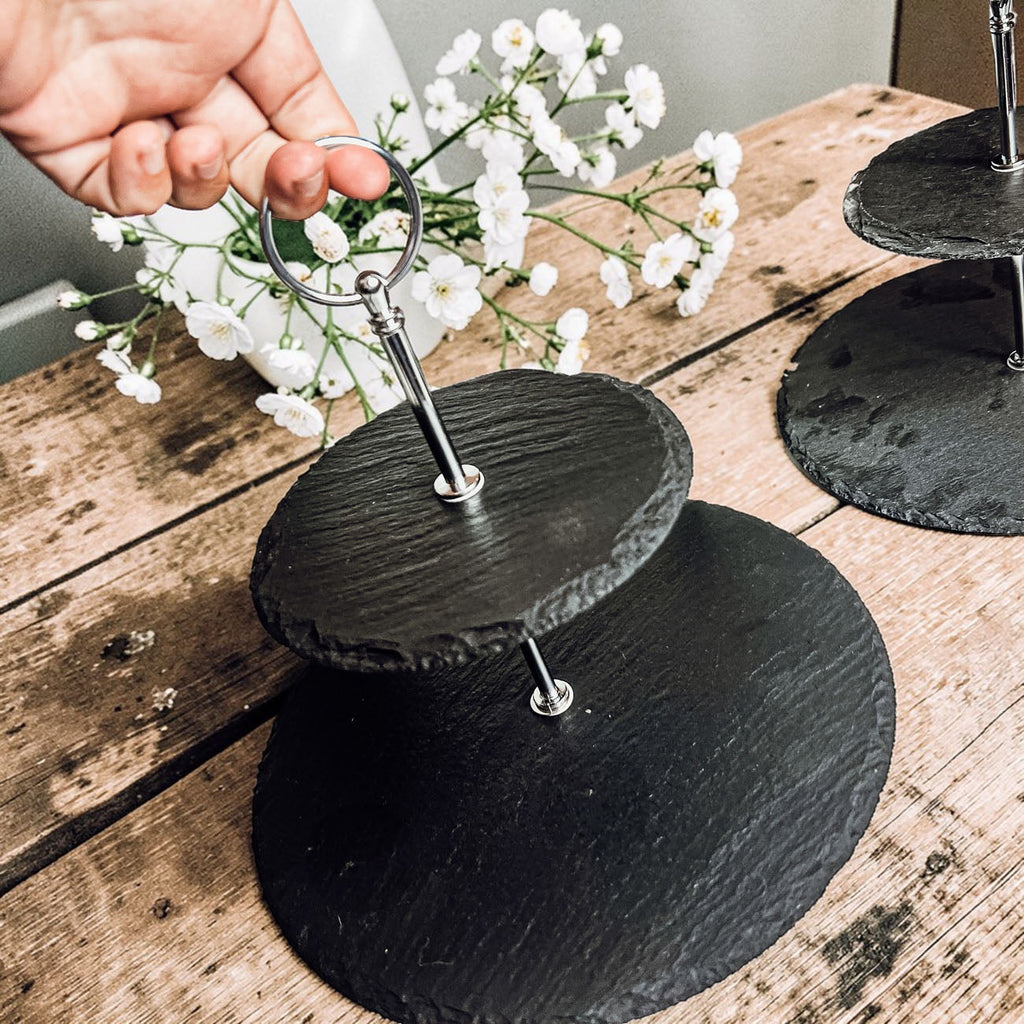Two-Tier Slate Serving Tray - Natural Upstate NY Slate | Gia Roma