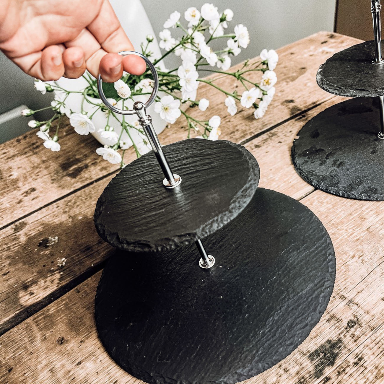 Two-Tier Slate Serving Tray - Natural Upstate NY Slate | Gia Roma