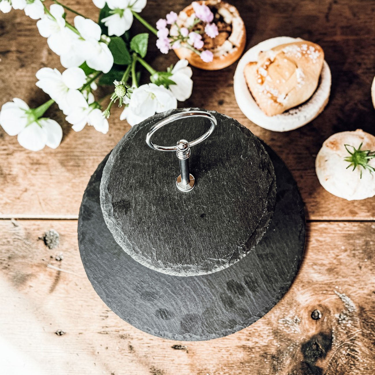 Two-Tier Slate Serving Tray - Natural Upstate NY Slate | Gia Roma