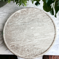 Marble Lazy Susan Charcuterie Board - 18" White Marble and Mango Wood | Ball-Bearing Swivel