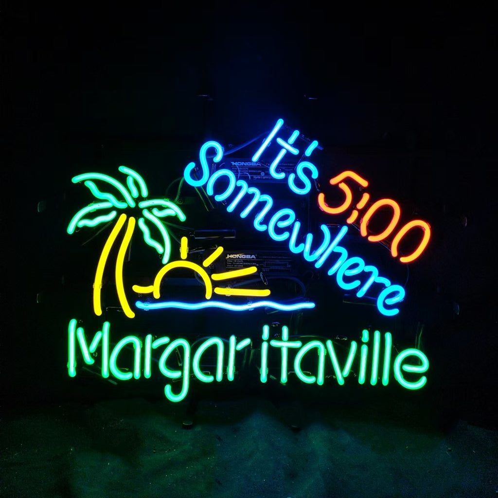 "It's 5 O'Clock Somewhere" Margaritaville Neon Sign