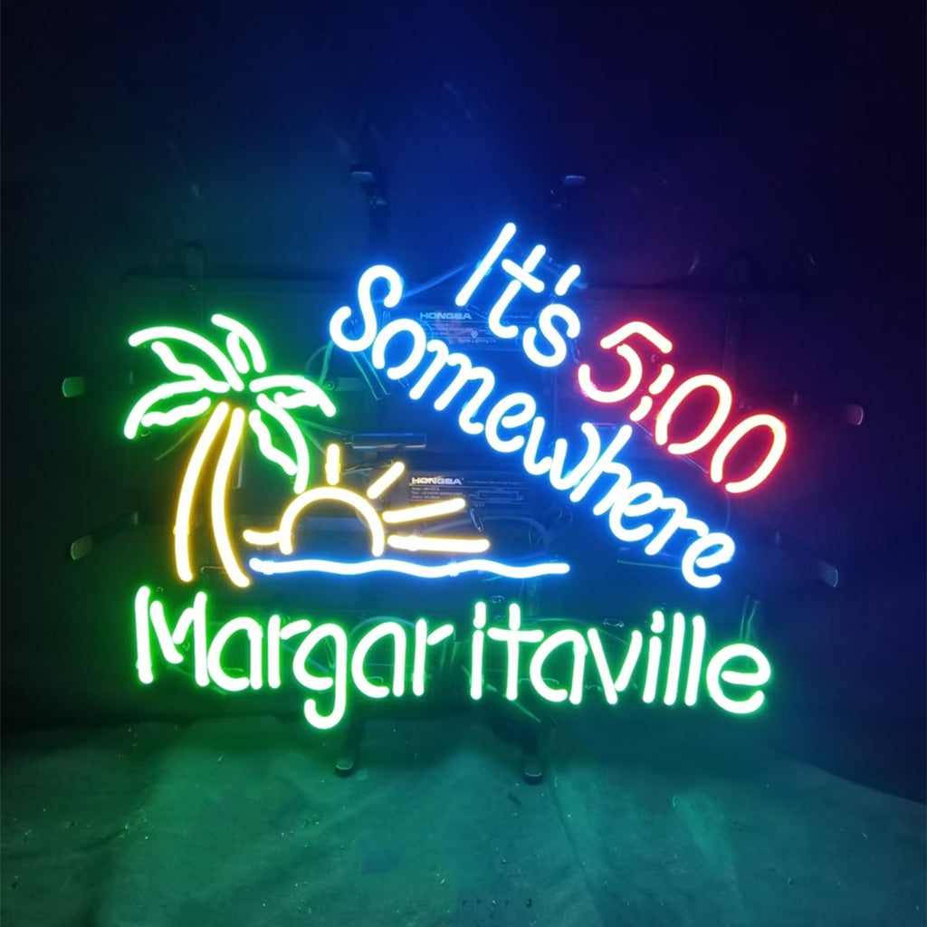 "It's 5 O'Clock Somewhere" Margaritaville Neon Sign