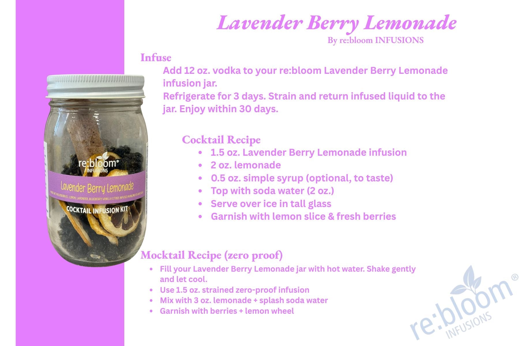 Lavender Berry Lemonade Cocktail Infusion Kit – Floral Fruit Infusion
