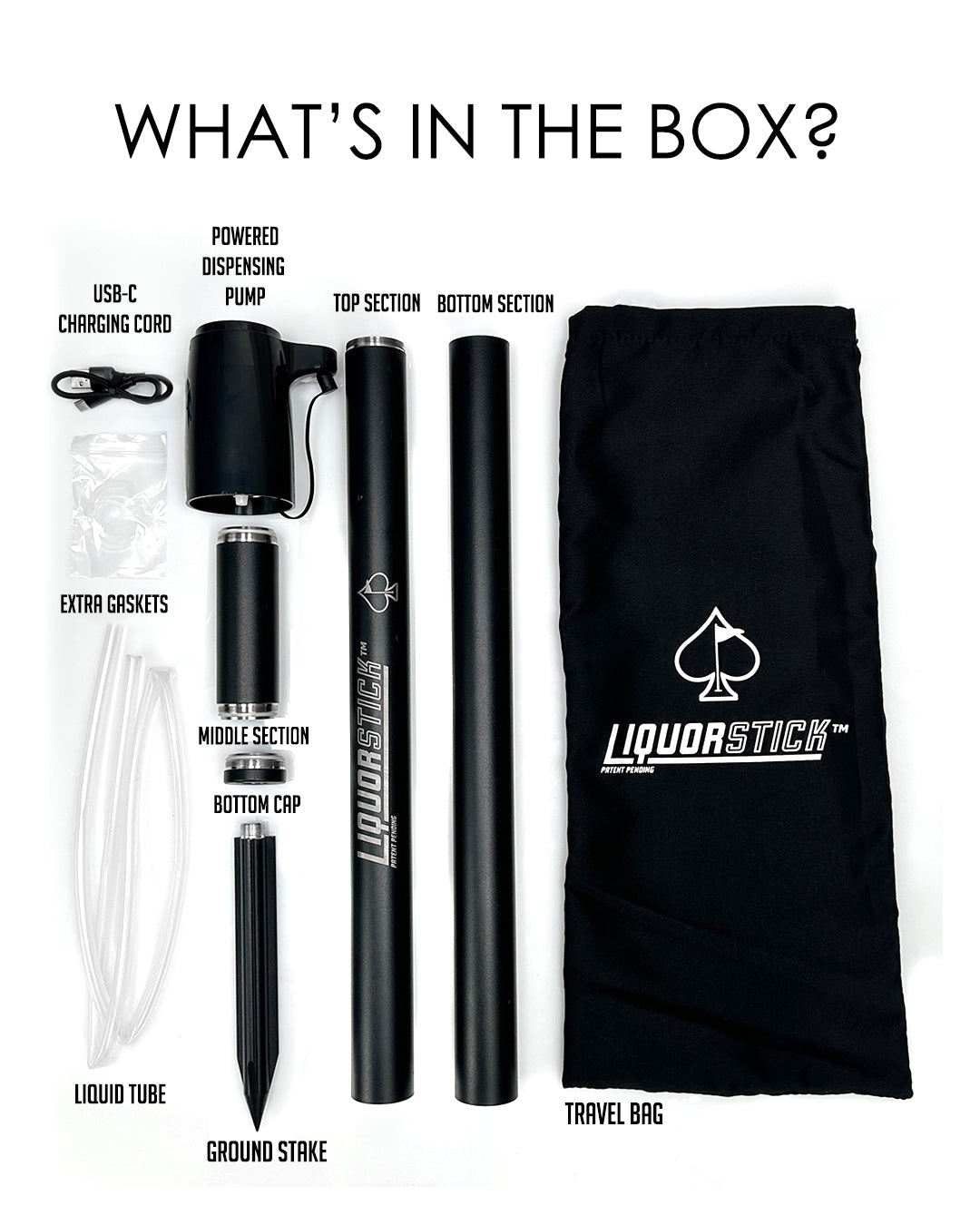 LiquorStick® 3.0 – Portable Drink Dispenser for Golf & Outdoor Events | Black