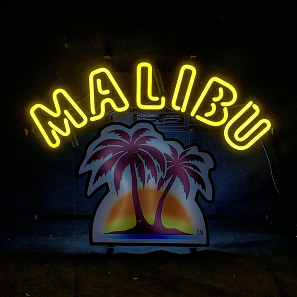Malibu Beer Neon Light Sign – Real Glass Tube Bar Wall Decor