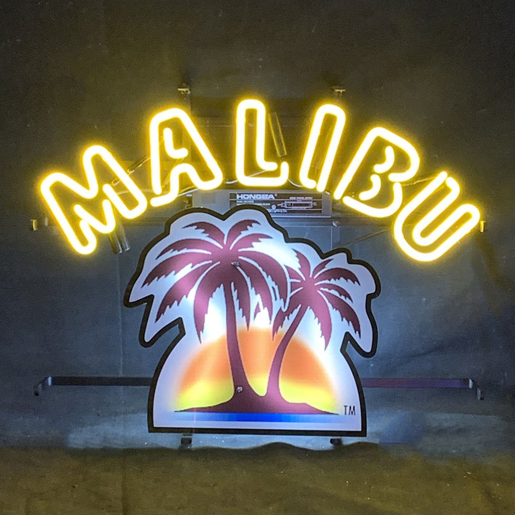 Malibu Beer Neon Light Sign – Real Glass Tube Bar Wall Decor
