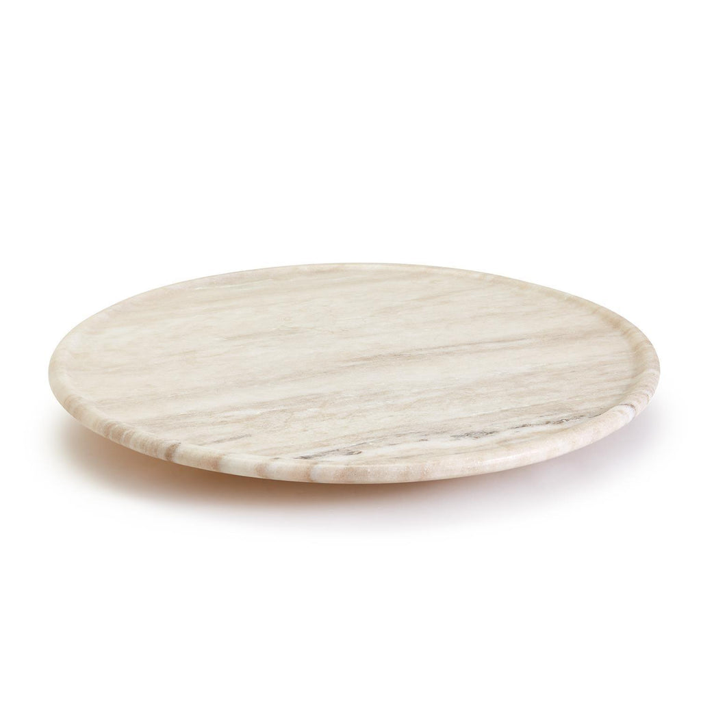 Marble Lazy Susan Charcuterie Board - 18" White Marble and Mango Wood | Ball-Bearing Swivel