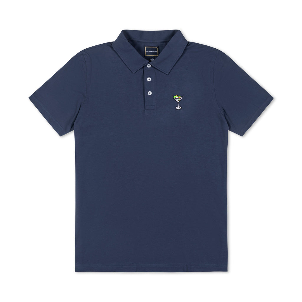 The Yacht Polo – Seaside Navy Pima Cotton Men's Polo Shirt