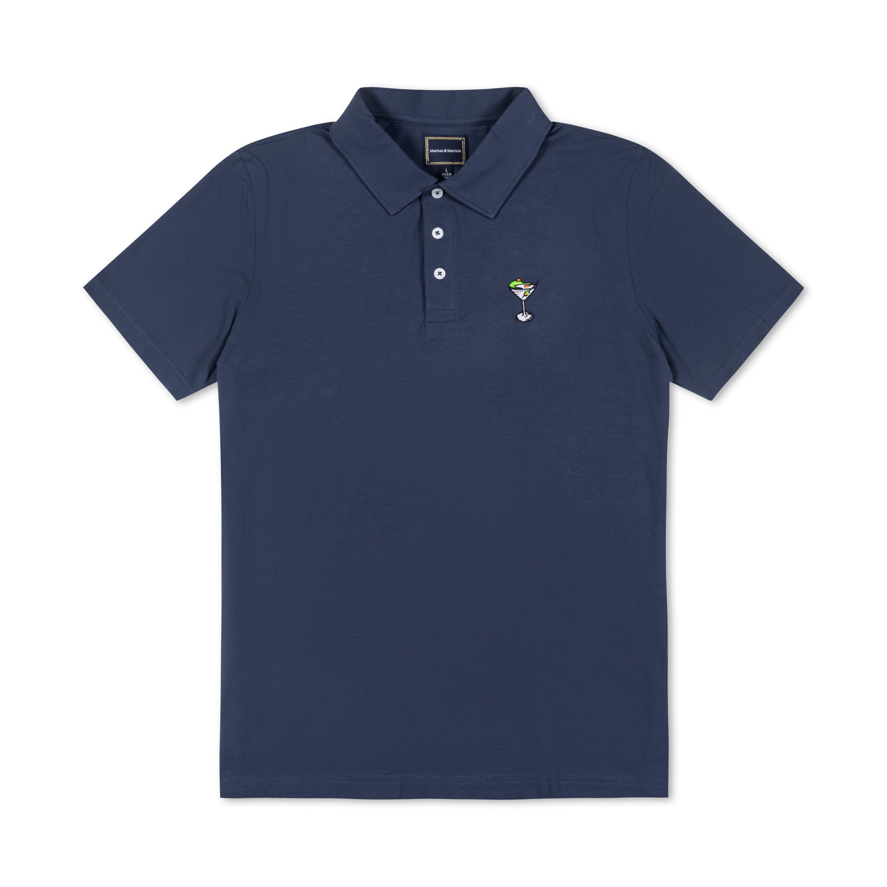 The Yacht Polo – Seaside Navy Pima Cotton Men's Polo Shirt