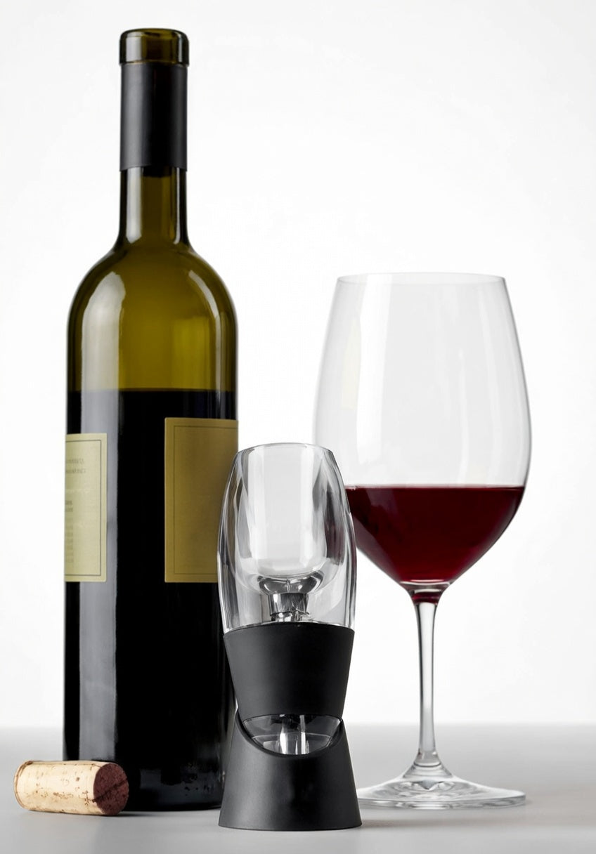 Wine Aerator by the Glass – Instant Pour-Through Aerator with No-Drip Stand