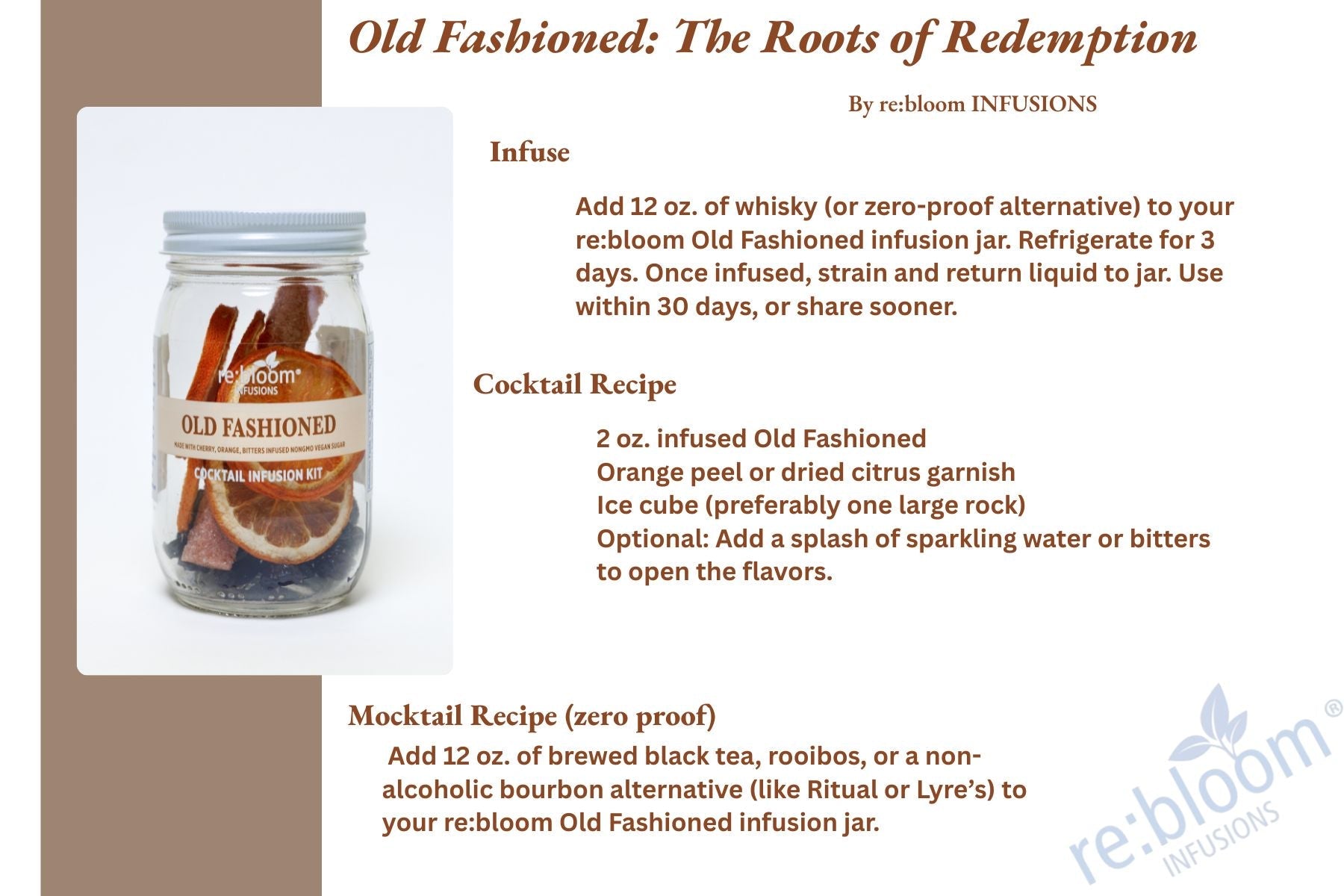 Old Fashioned Cocktail Infusion Kit – Handcrafted Cherry & Bitters Infusion