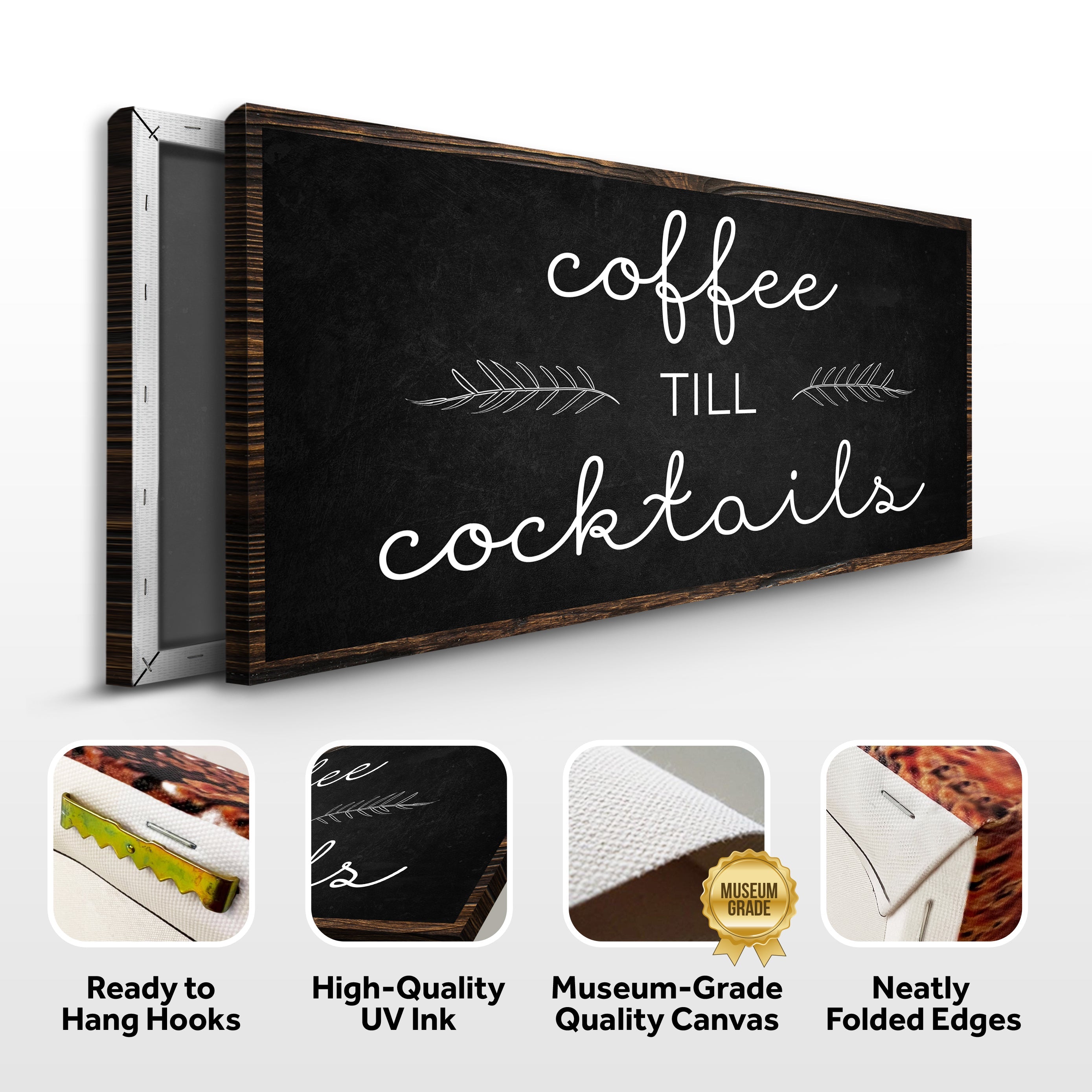 Coffee Till Cocktails Bar Sign – Funny Home Bar Wall Decor