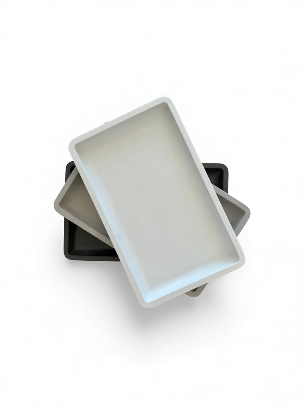 Concrete Rectangular Tray - Bar Cart Organizer - Gray, Black & White