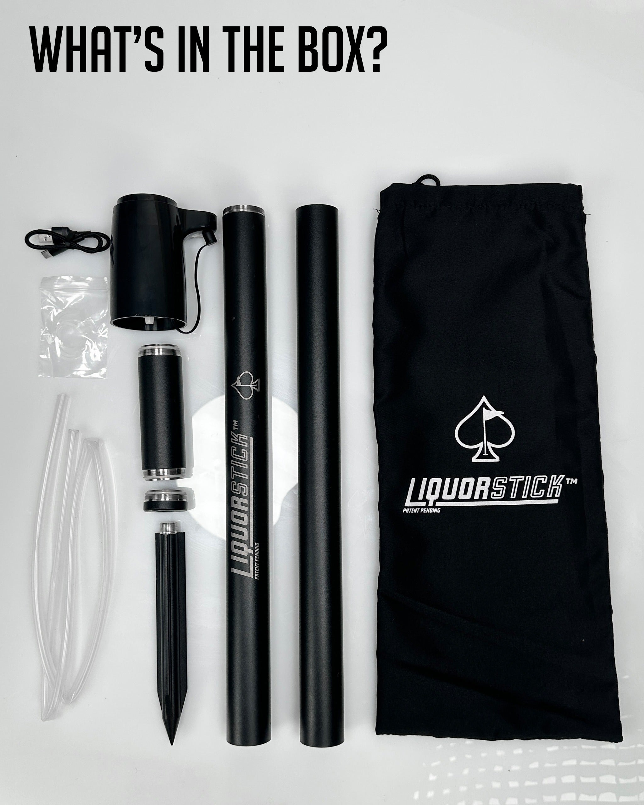 LiquorStick® 3.0 – Portable Drink Dispenser for Golf & Outdoor Events | Black