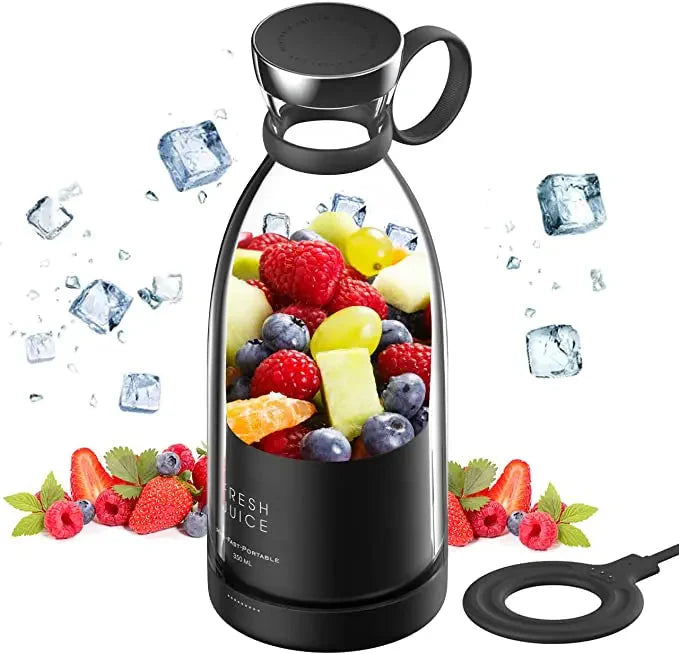 Portable Blender Bottle with Wireless Charging – Smoothie, Cocktail & Drink Maker