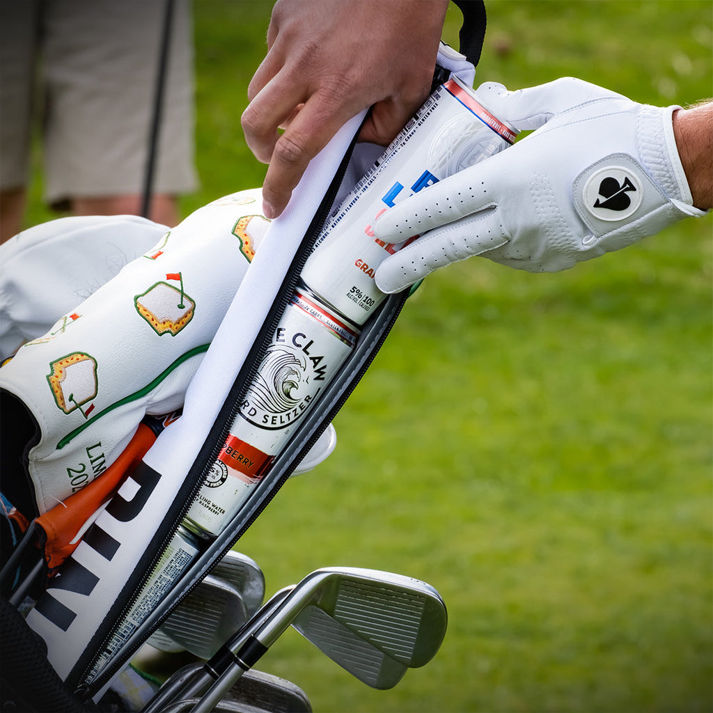 Seltzer Sleeve – White | Insulated Golf Bag Drink Holder for 6 Cans