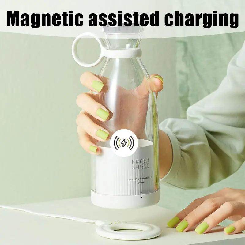 Portable Blender Bottle with Wireless Charging – Smoothie, Cocktail & Drink Maker