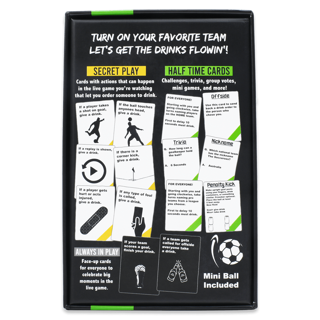 Watch Soccer, Get Drunk - The Live Soccer Drinking Game | 260 Cards