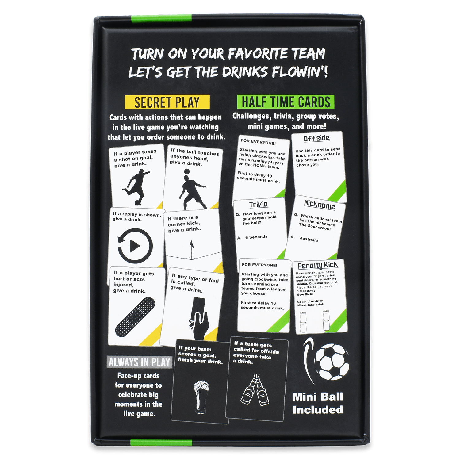 Watch Soccer, Get Drunk - The Live Soccer Drinking Game | 260 Cards