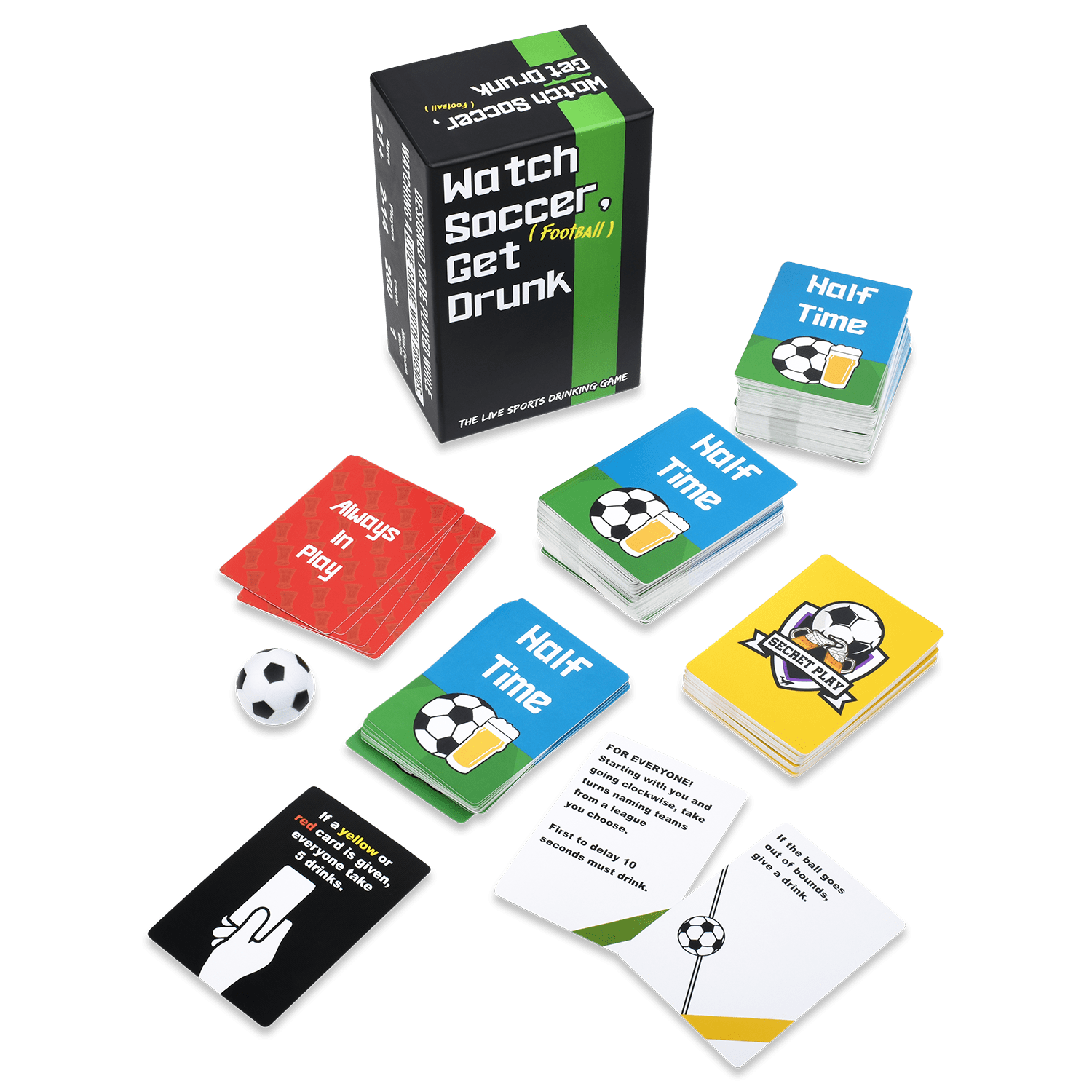 Watch Soccer, Get Drunk - The Live Soccer Drinking Game | 260 Cards