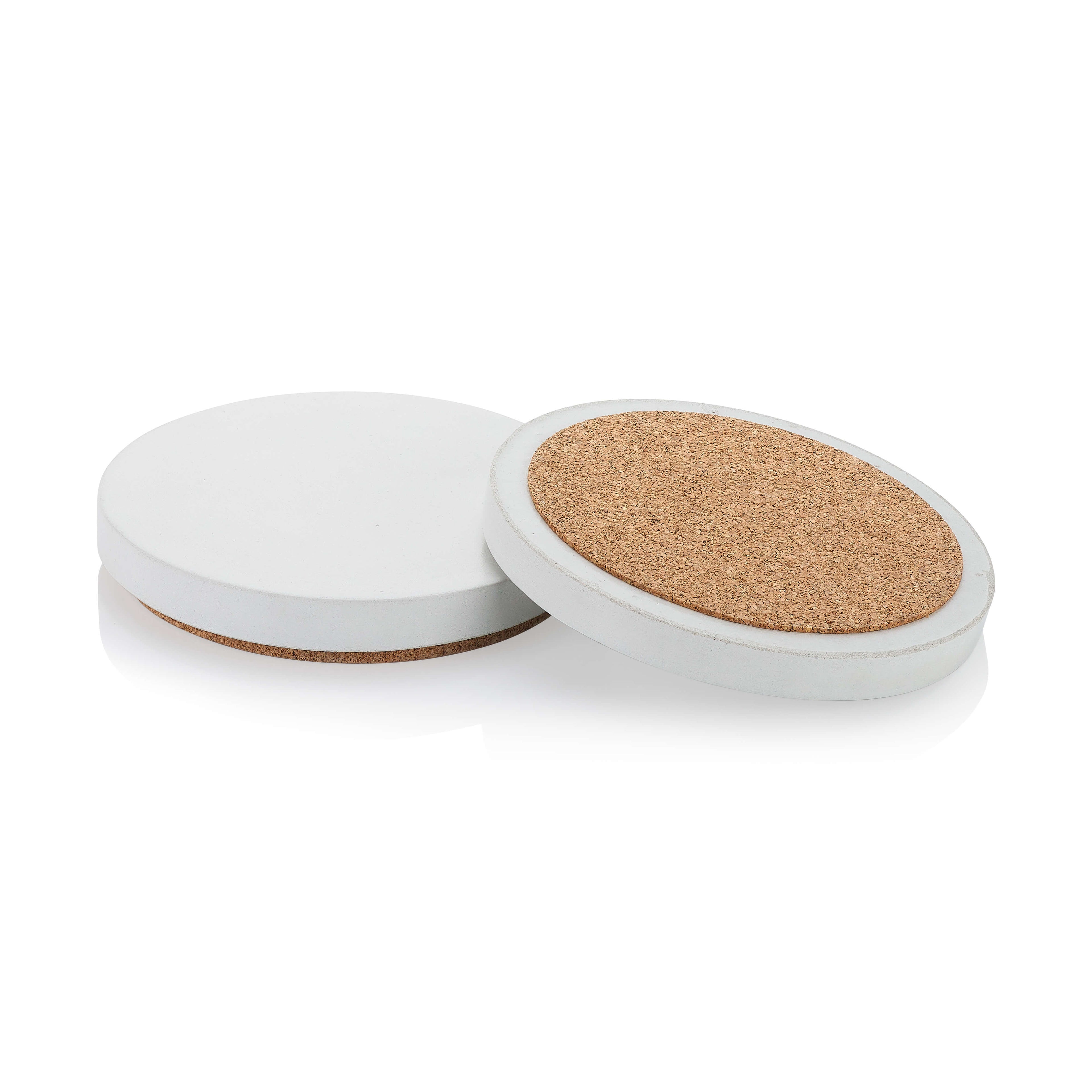 White Concrete Round Coasters — Set of 4 | Handcrafted in Charleston, SC