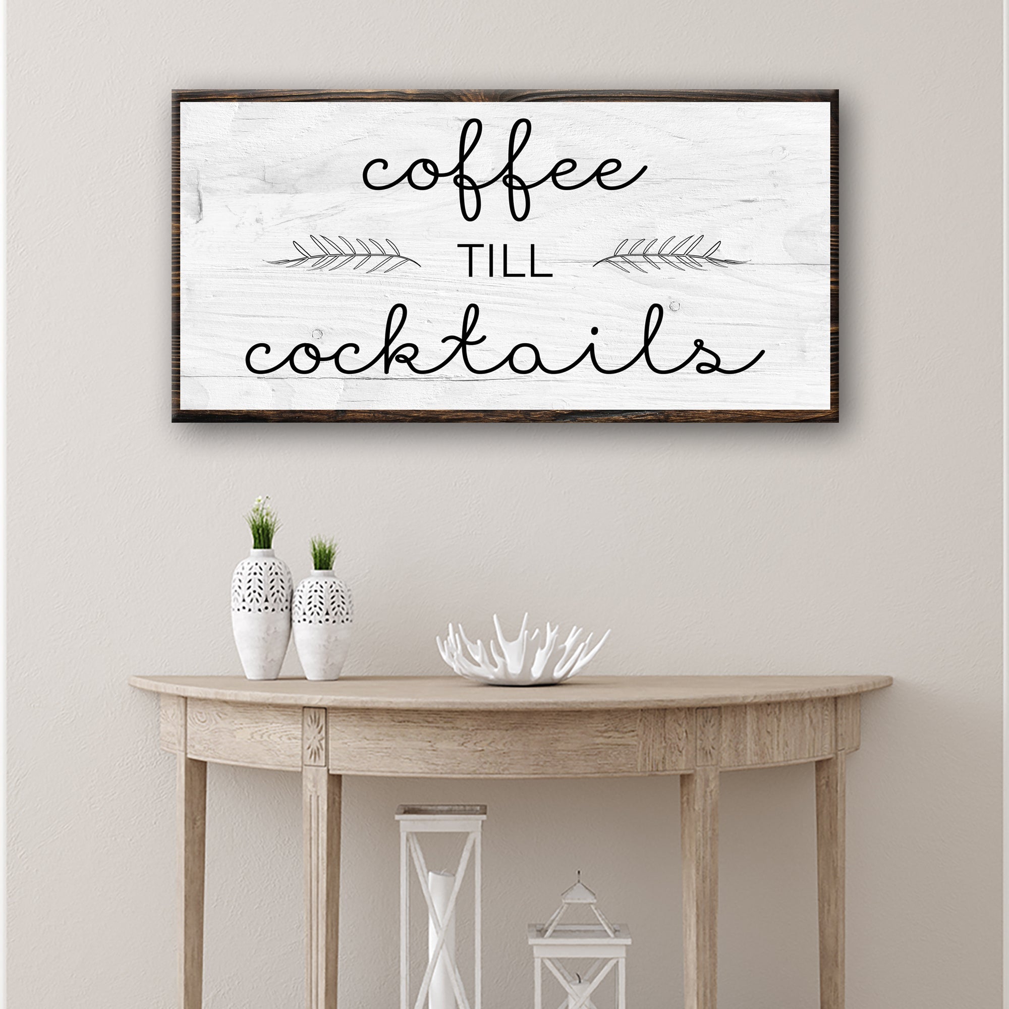 Coffee Till Cocktails Bar Sign – Funny Home Bar Wall Decor