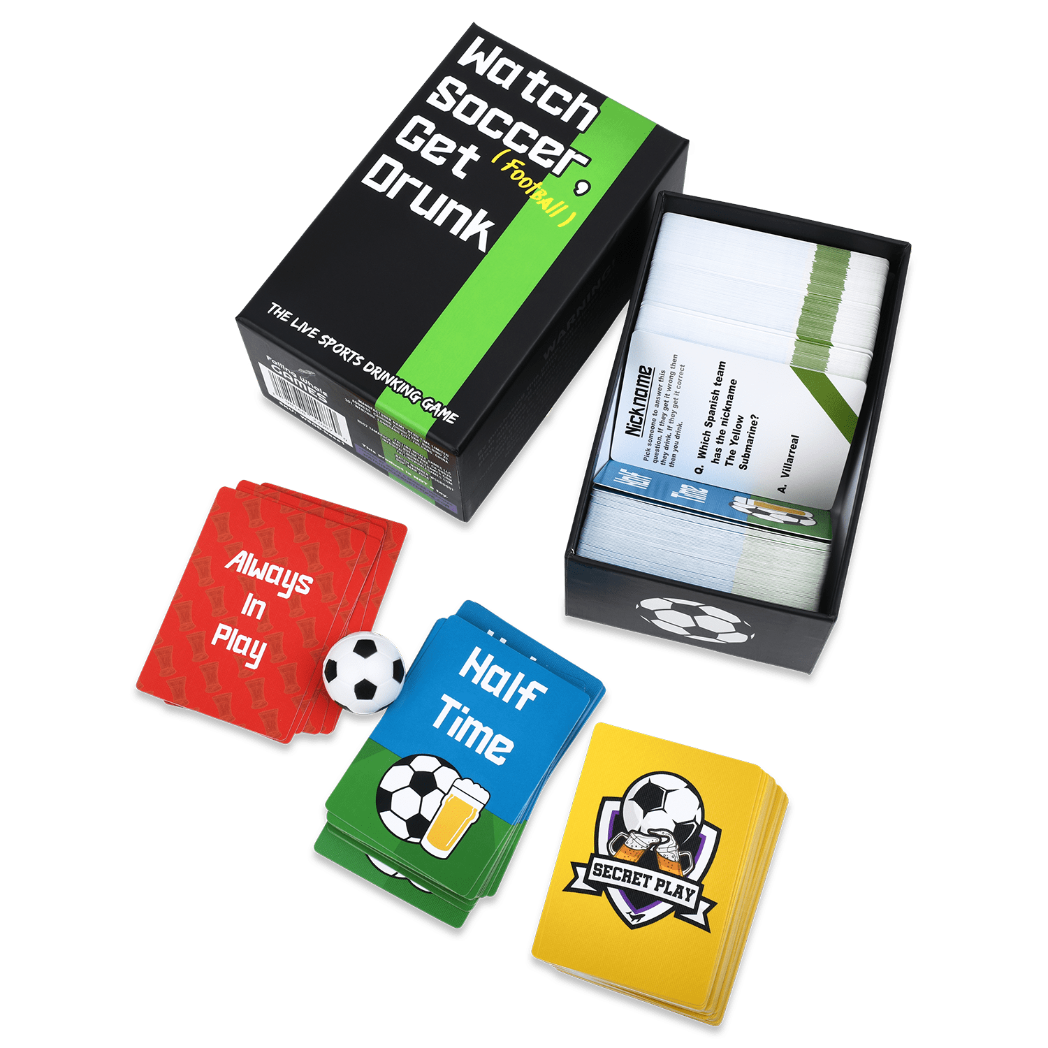 Watch Soccer, Get Drunk - The Live Soccer Drinking Game | 260 Cards