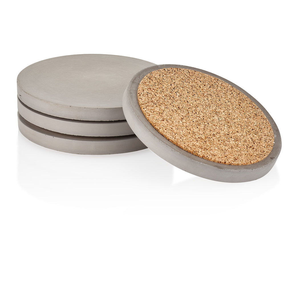 Gray Concrete Round Coasters — Set of 4 | Handcrafted in Charleston, SC