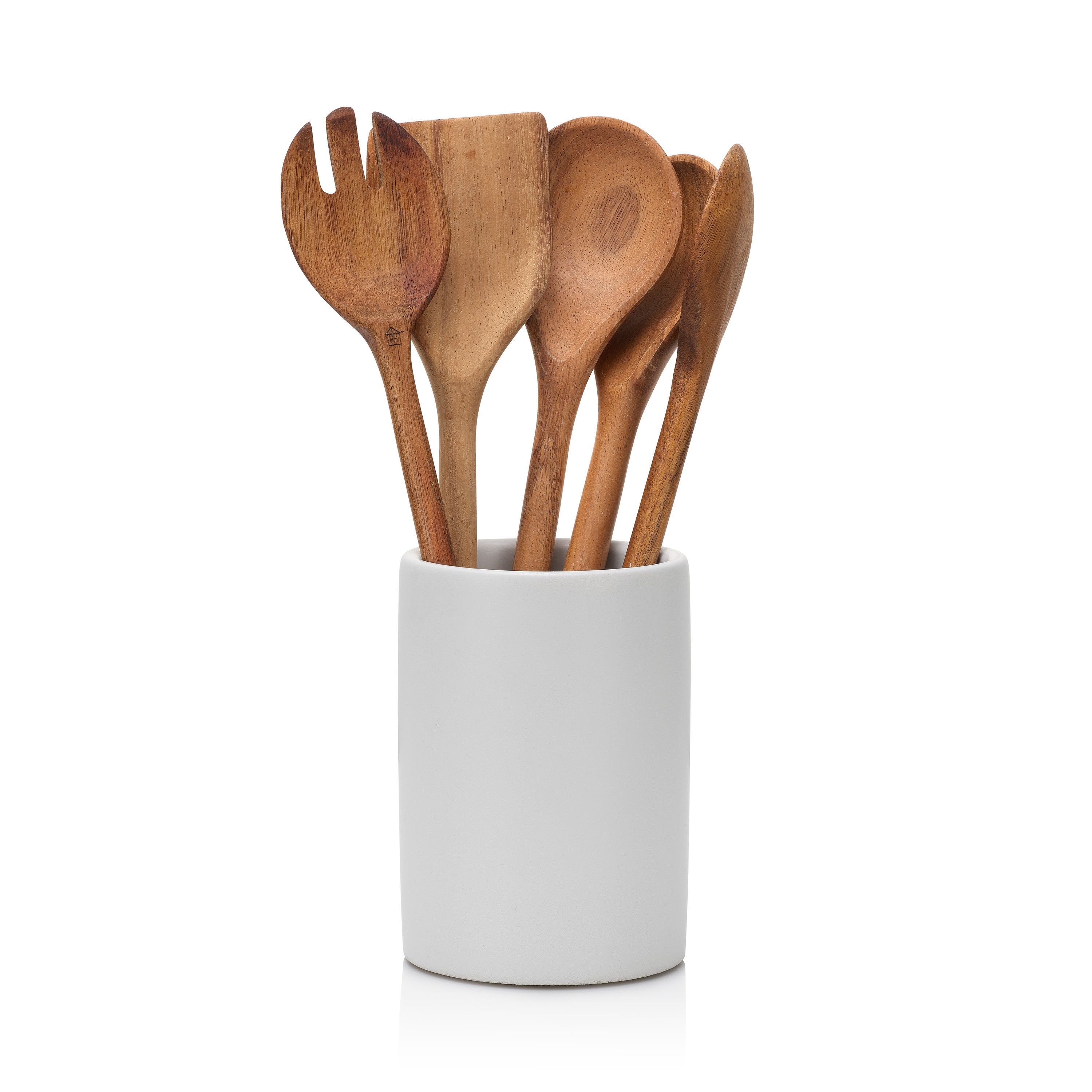 White Concrete Wine Chiller & Utensil Holder