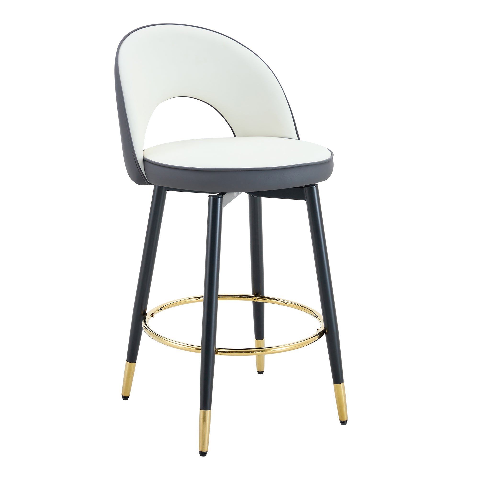 Modern PU Upholstered Bar Stools - Set of 2
