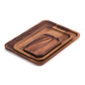 Acacia Wood Rectangular Serving Plates - Set of 3