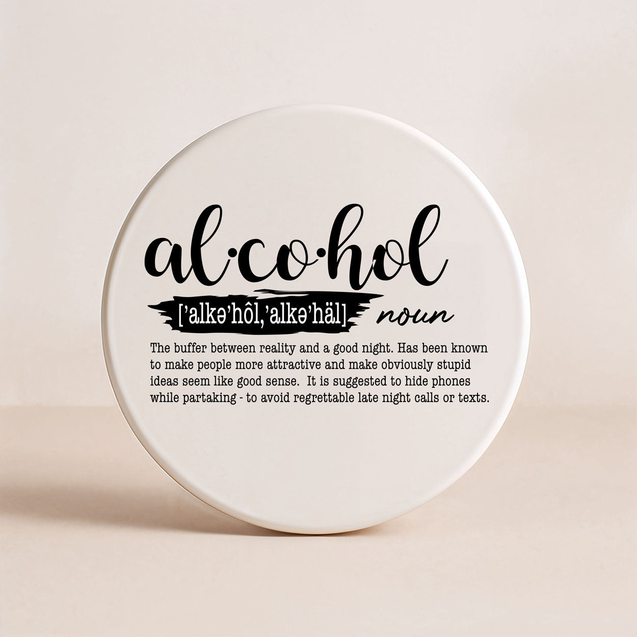 Drink Definition Ceramic Coasters - 14 Drinks | Single, 4-Pack or 6-Pack