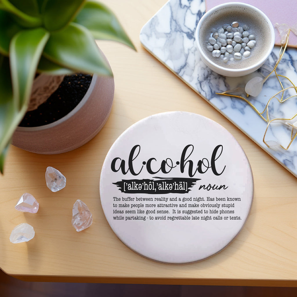 Drink Definition Ceramic Coasters - 14 Drinks | Single, 4-Pack or 6-Pack