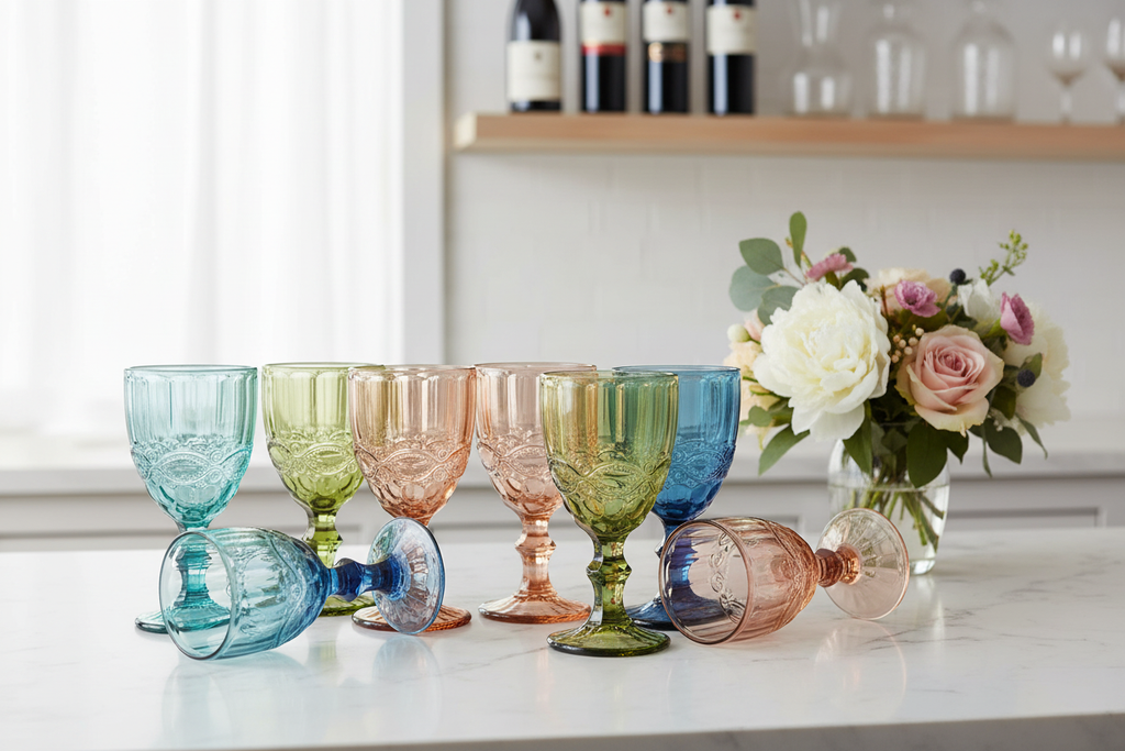 Alice Glass Goblets - Bright Bar Setting