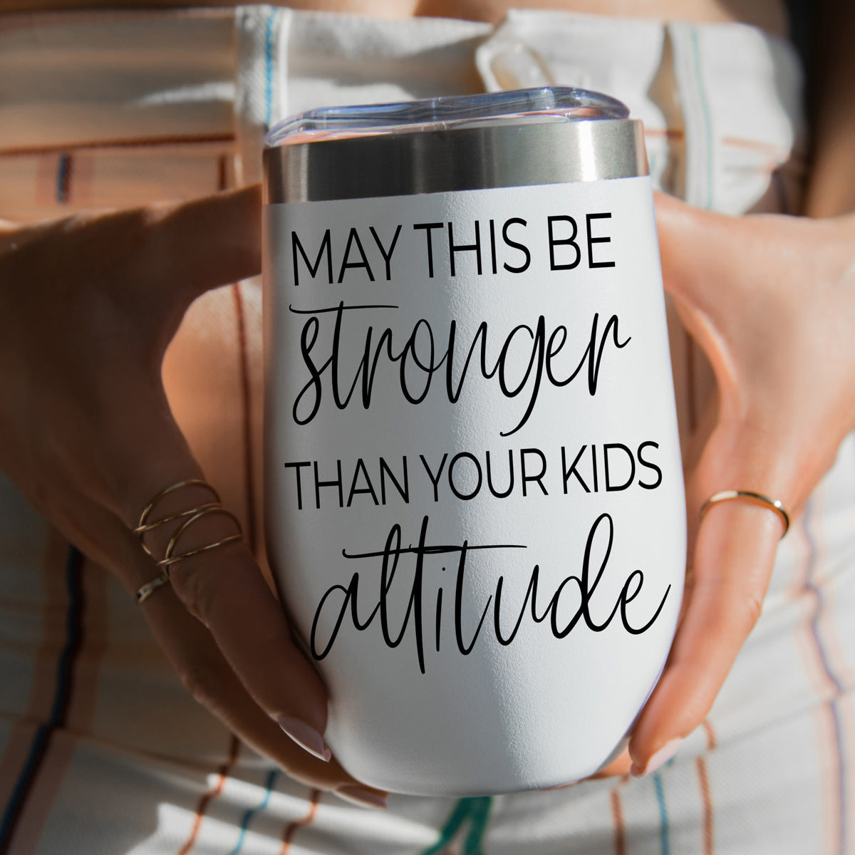 "Kids & Their Attitude" Insulated Wine Tumbler – 17oz Stainless Steel with Lid