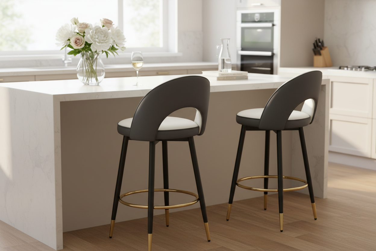 Bar Stools Bright Kitchen Setting